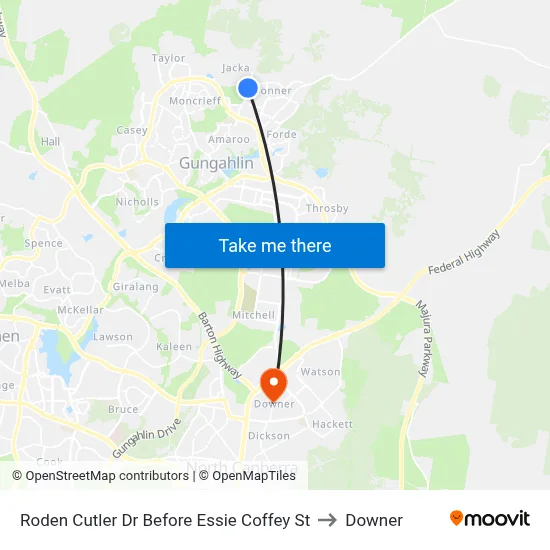 Roden Cutler Dr Before Essie Coffey St to Downer map