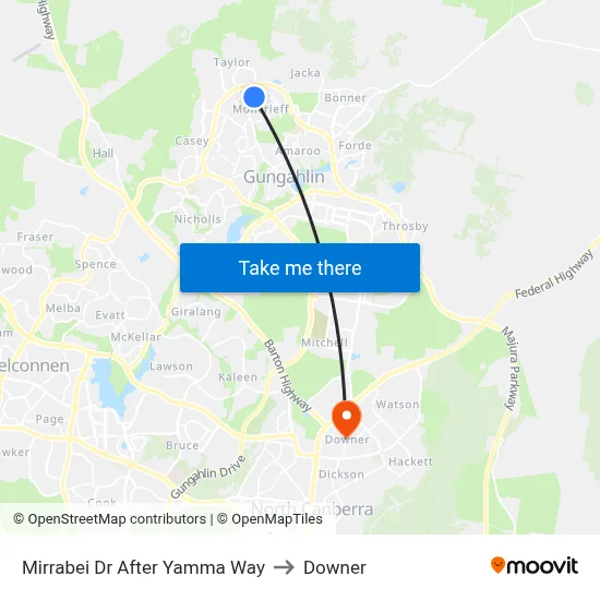 Mirrabei Dr After Yamma Way to Downer map
