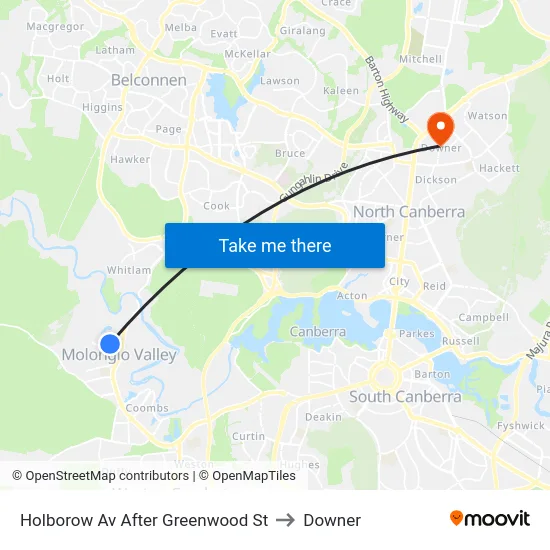 Holborow Av After Greenwood St to Downer map