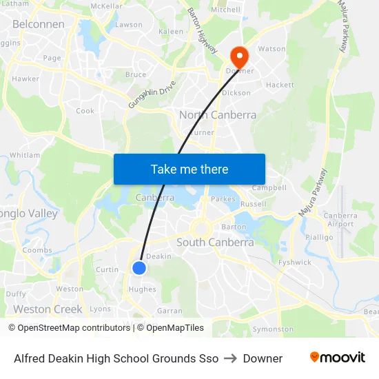 Alfred Deakin High School Grounds Sso to Downer map