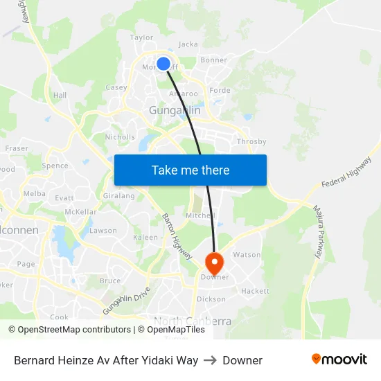 Bernard Heinze Av After Yidaki Way to Downer map