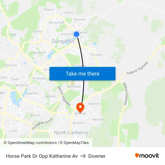 Horse Park Dr Opp Katherine Av to Downer map
