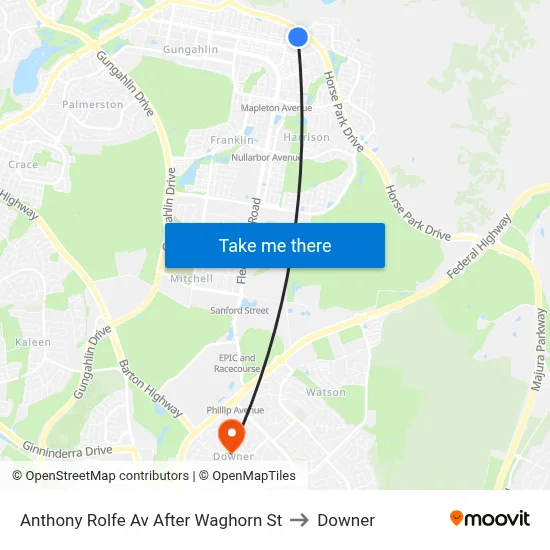 Anthony Rolfe Av After Waghorn St to Downer map