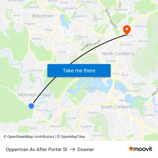 Opperman Av After Porter St to Downer map