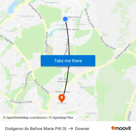 Oodgeroo Av Before Marie Pitt St to Downer map