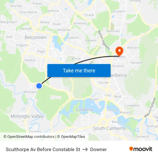 Sculthorpe Av Before Constable St to Downer map