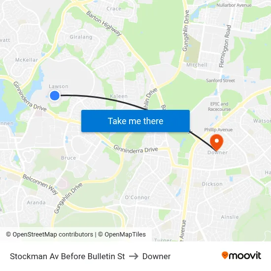 Stockman Av Before Bulletin St to Downer map