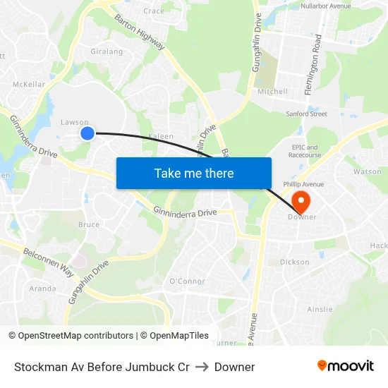 Stockman Av Before Jumbuck Cr to Downer map