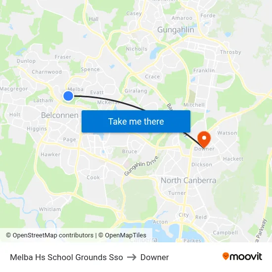 Melba Hs School Grounds Sso to Downer map