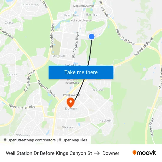 Well Station Dr Before Kings Canyon St to Downer map