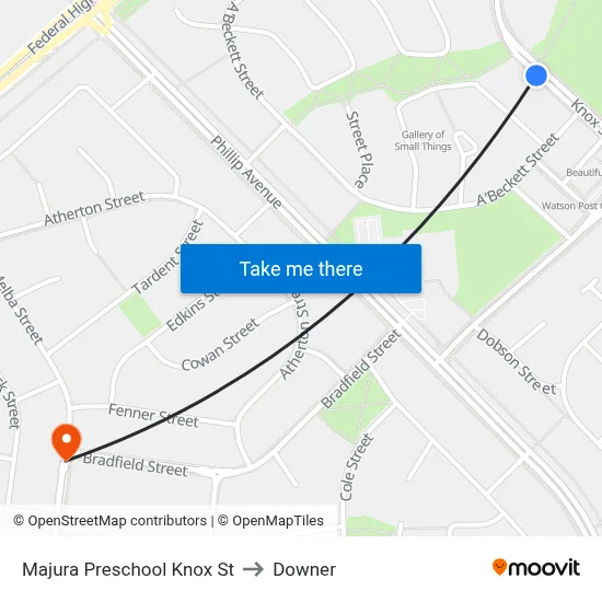 Majura Preschool Knox St to Downer map
