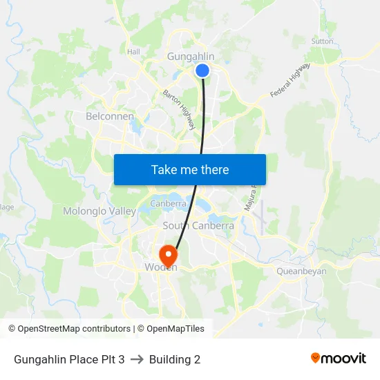 Gungahlin Place Plt 3 to Building 2 map