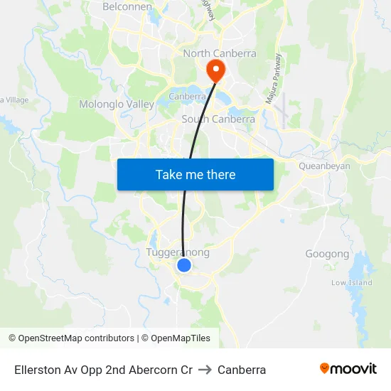 Ellerston Av Opp 2nd Abercorn Cr to Canberra map