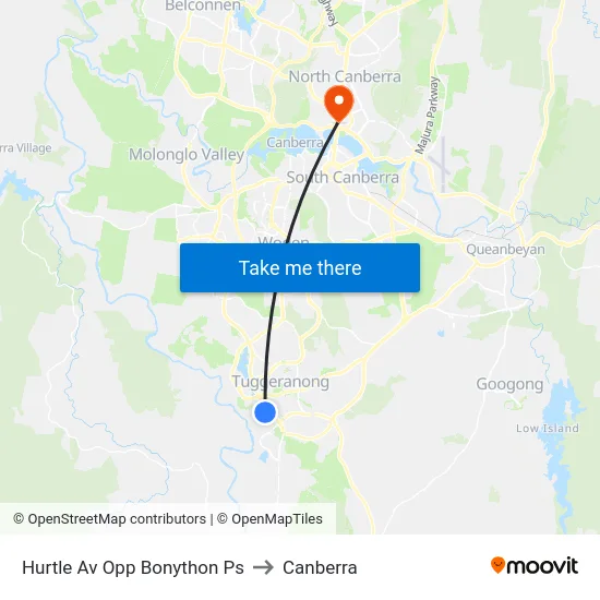 Hurtle Av Opp Bonython Ps to Canberra map