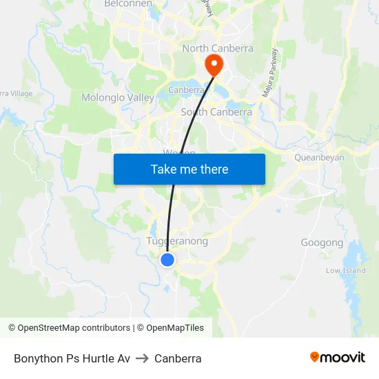 Bonython Ps Hurtle Av to Canberra map