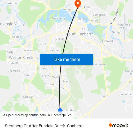 Sternberg Cr After Erindale Dr to Canberra map