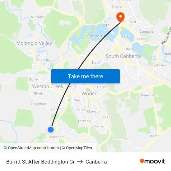 Barritt St After Boddington Cr to Canberra map