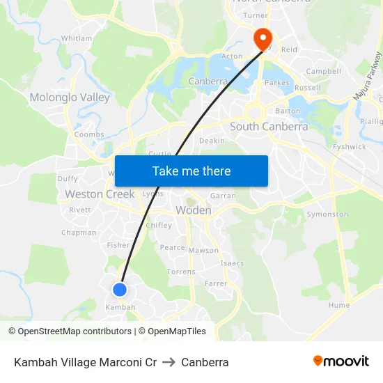 Kambah Village Marconi Cr to Canberra map