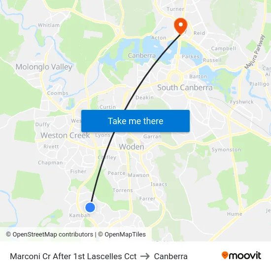 Marconi Cr After 1st Lascelles Cct to Canberra map