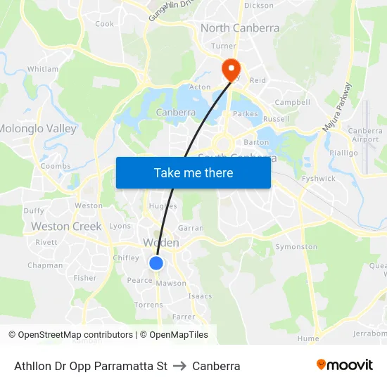 Athllon Dr Opp Parramatta St to Canberra map