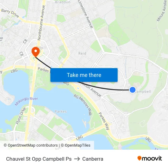 Chauvel St Opp Campbell Ps to Canberra map