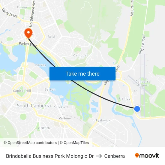 Brindabella Business Park Molonglo Dr to Canberra map