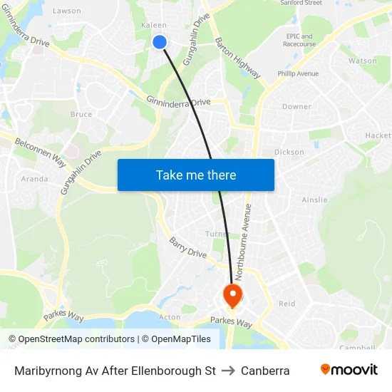 Maribyrnong Av After Ellenborough St to Canberra map