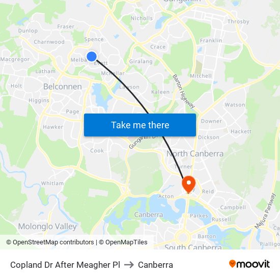 Copland Dr After Meagher Pl to Canberra map