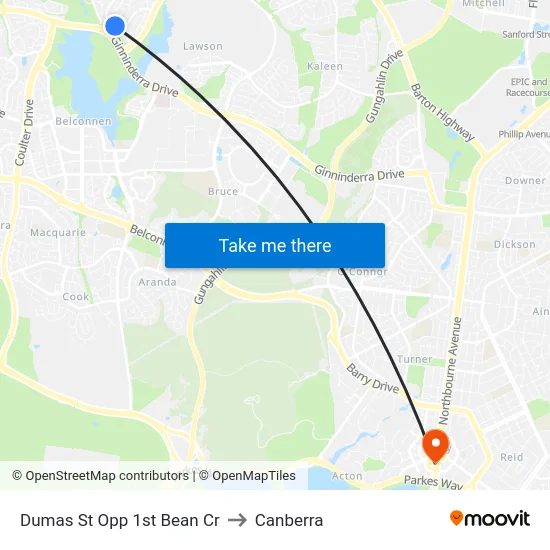 Dumas St Opp 1st Bean Cr to Canberra map