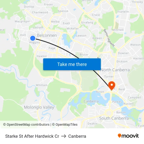 Starke St After Hardwick Cr to Canberra map