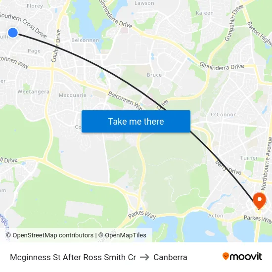 Mcginness St After Ross Smith Cr to Canberra map