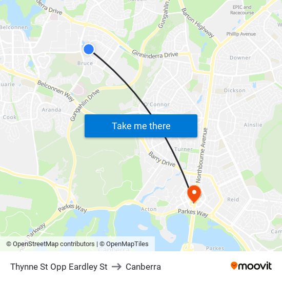 Thynne St Opp Eardley St to Canberra map