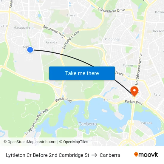 Lyttleton Cr Before 2nd Cambridge St to Canberra map