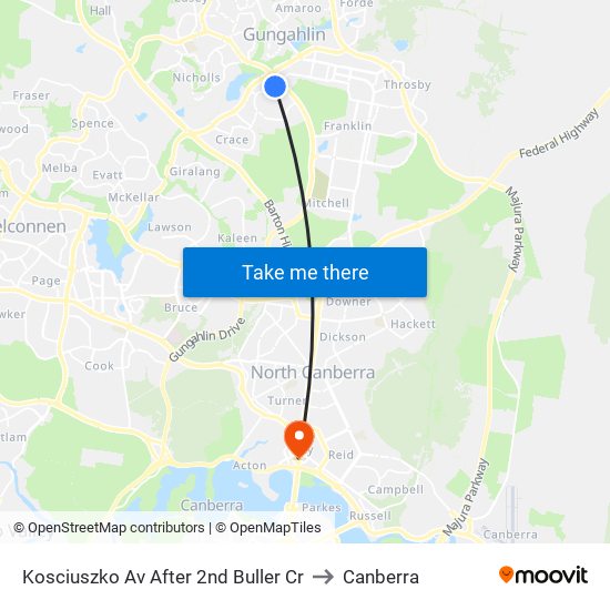 Kosciuszko Av After 2nd Buller Cr to Canberra map