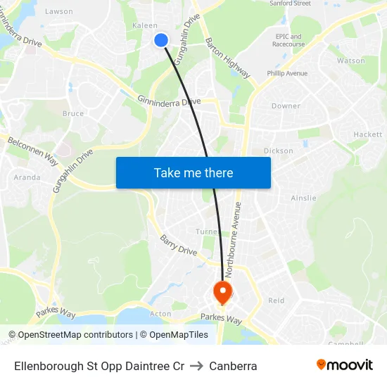 Ellenborough St Opp Daintree Cr to Canberra map
