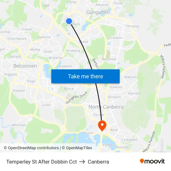 Temperley St After Dobbin Cct to Canberra map