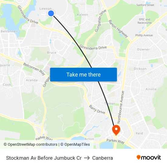 Stockman Av Before Jumbuck Cr to Canberra map