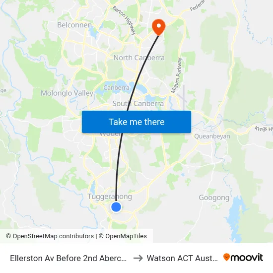 Ellerston Av Before 2nd Abercorn Cr to Watson ACT Australia map