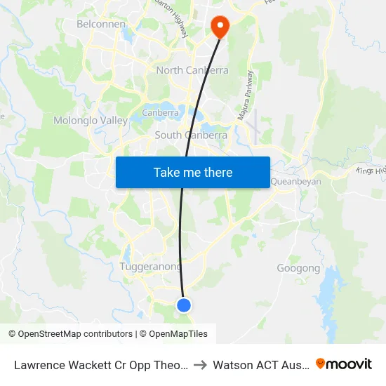 Lawrence Wackett Cr Opp Theodore Ps to Watson ACT Australia map