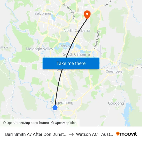 Barr Smith Av After Don Dunstan Dr to Watson ACT Australia map