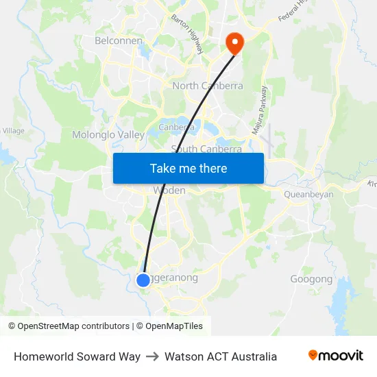 Homeworld Soward Way to Watson ACT Australia map