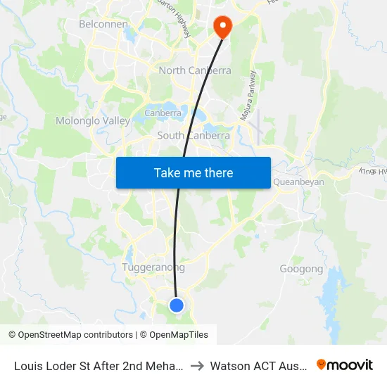 Louis Loder St After 2nd Mehaffey Cr to Watson ACT Australia map