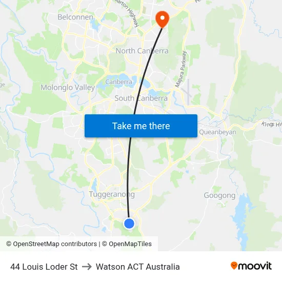 44 Louis Loder St to Watson ACT Australia map