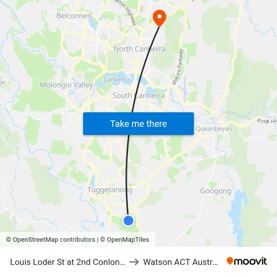 Louis Loder St at 2nd Conlon Cr to Watson ACT Australia map