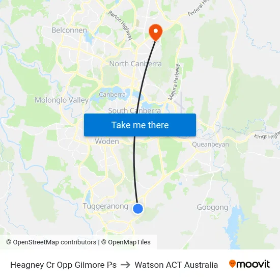 Heagney Cr Opp Gilmore Ps to Watson ACT Australia map