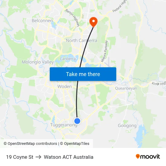 19 Coyne St to Watson ACT Australia map