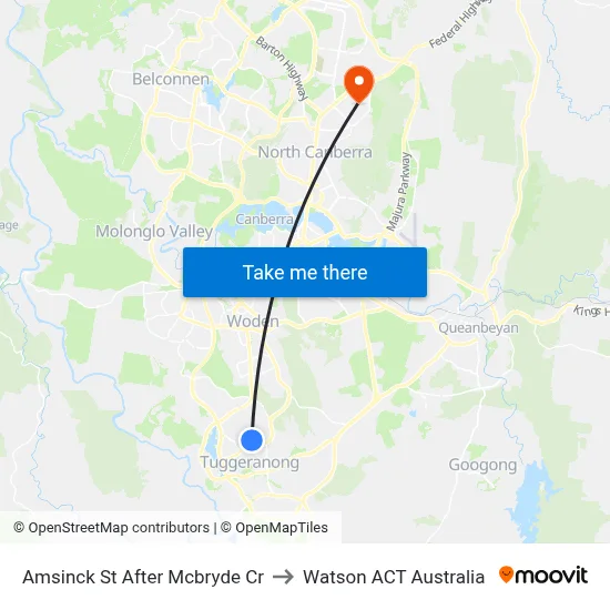 Amsinck St After Mcbryde Cr to Watson ACT Australia map