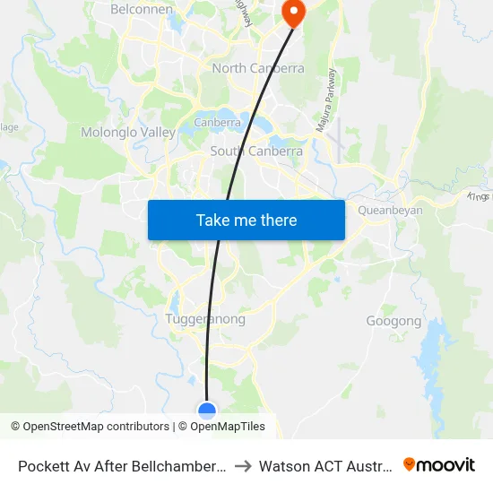 Pockett Av After Bellchambers Cr to Watson ACT Australia map