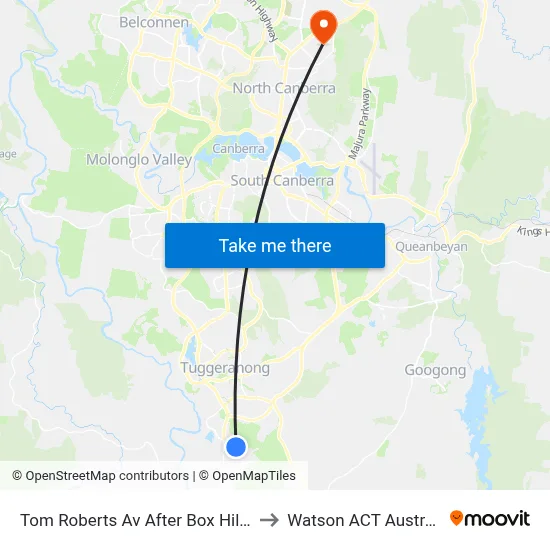 Tom Roberts Av After Box Hill Av to Watson ACT Australia map