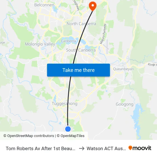 Tom Roberts Av After 1st Beaumaris St to Watson ACT Australia map